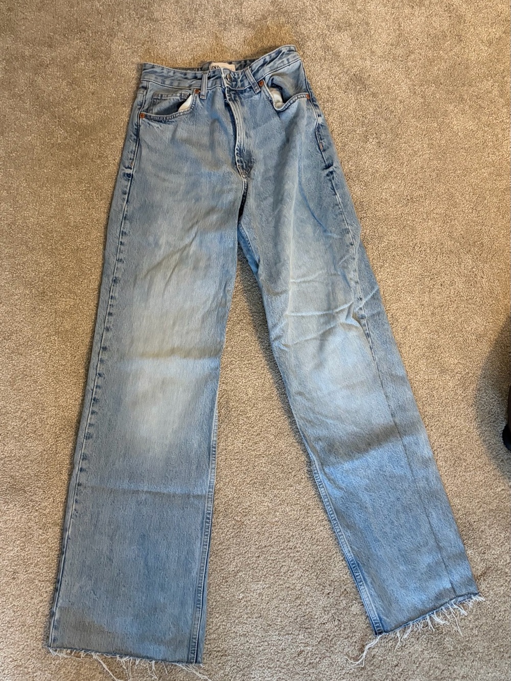 Zara Light Blue Wide Leg Jeans